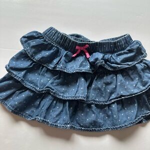 4/20$ toddler chambray polka dot skirt with pink bow size 3 years